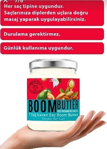  Beden Boom Butter Saç Bakım Yağı