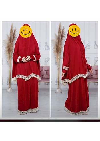 Mavi Nakışlı Uzun namazlık - Görsel 4