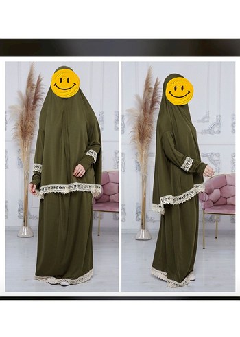 Mavi Nakışlı Uzun namazlık - Görsel 6