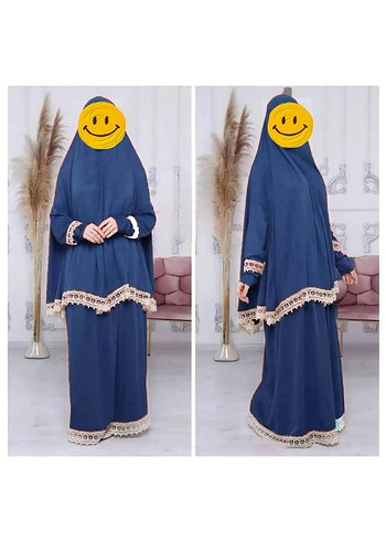 Mavi Nakışlı Uzun namazlık - Görsel 7