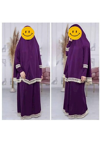 Mavi Nakışlı Uzun namazlık - Görsel 5