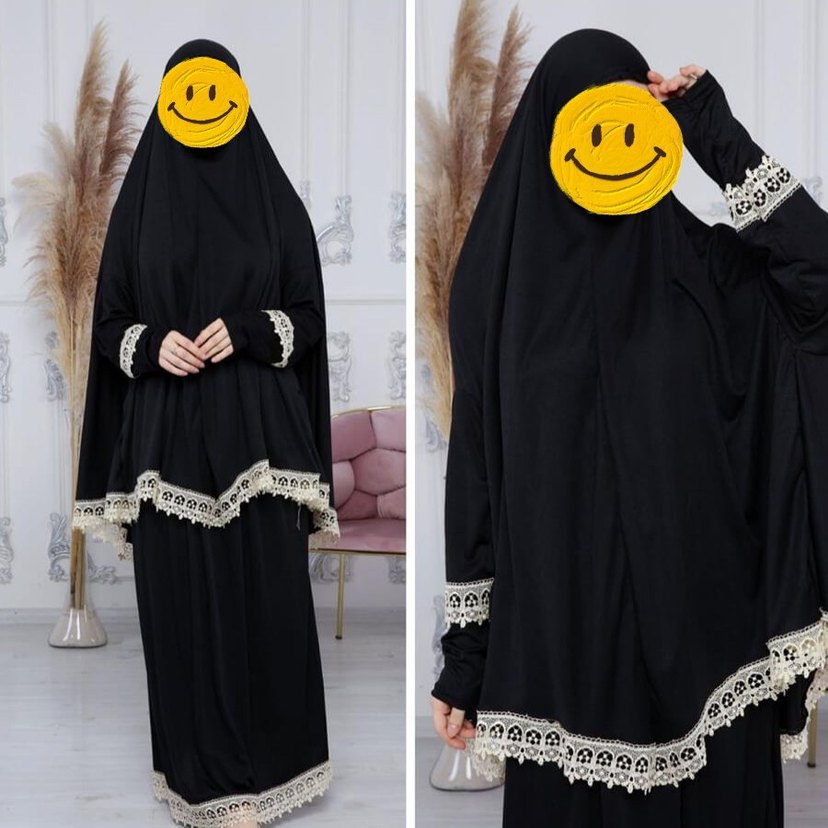 Mavi Nakışlı Uzun namazlık - Görsel 3