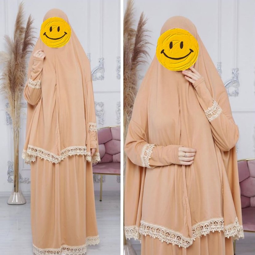 Mavi Nakışlı Uzun namazlık - Görsel 2