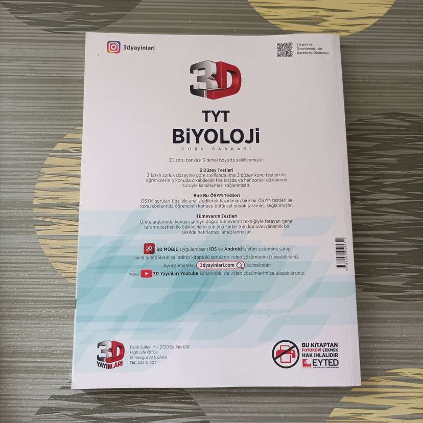 TYT Biyoloji 3D Soru Bankası - Görsel 2