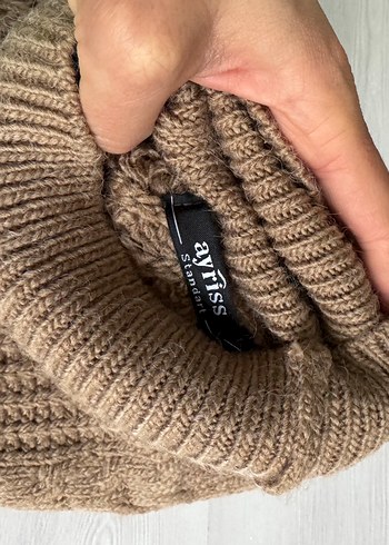 Bohem Tarz Boğazlı Örgü Kadın Kazak - Görsel 4