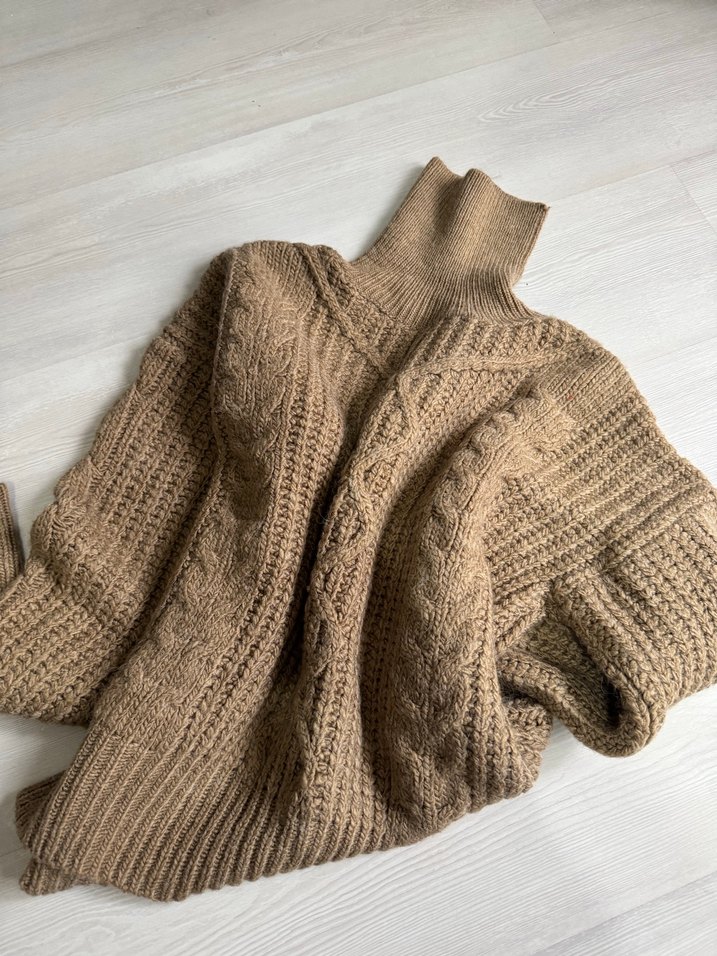 Bohem Tarz Boğazlı Örgü Kadın Kazak - Görsel 3