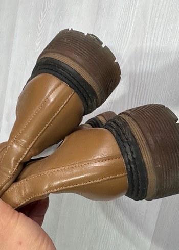 Kahverengi gerçek Deri Platform Topuklu Kadın Bot - Görsel 4