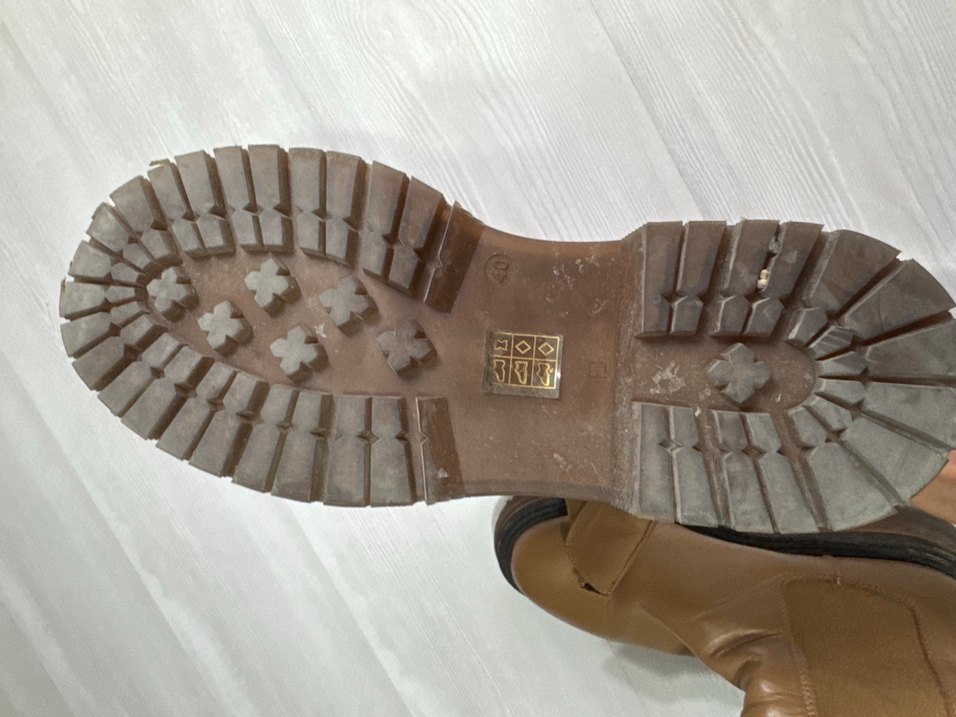 Kahverengi gerçek Deri Platform Topuklu Kadın Bot - Görsel 3