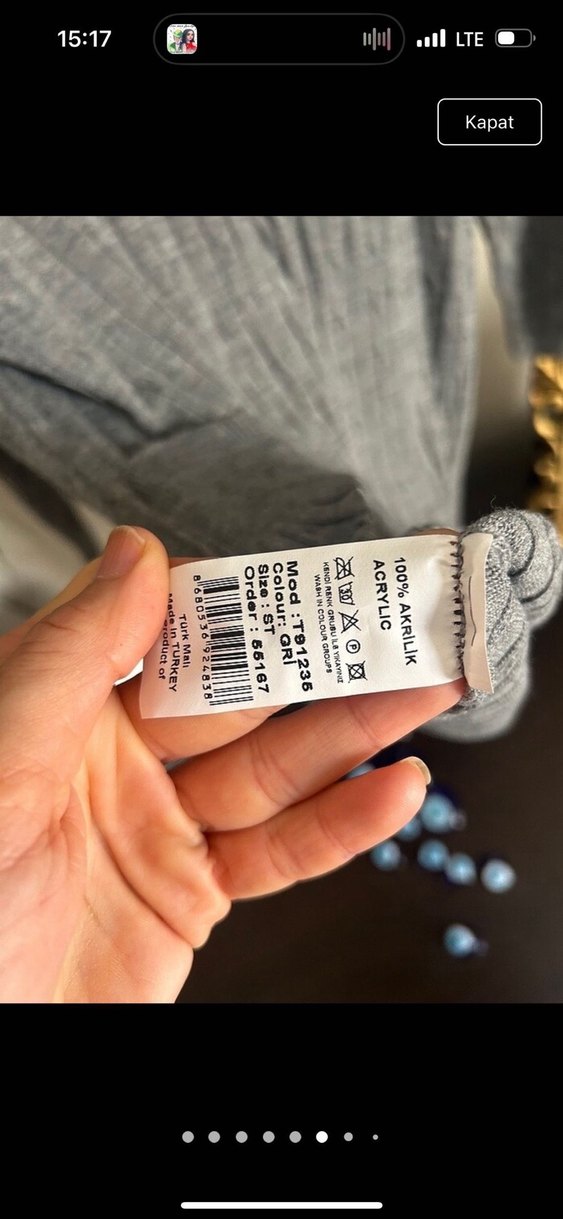 Robin Gri Uzun Kollu V Yaka Triko Elbise - Görsel 3