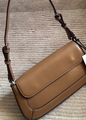 Bej suni Deri Kadın Omuz Çantası - Görsel 6