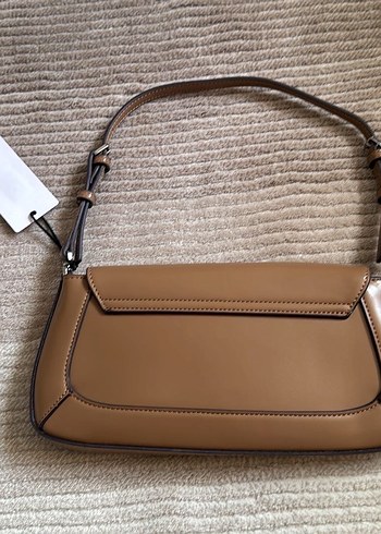 Bej suni Deri Kadın Omuz Çantası - Görsel 5