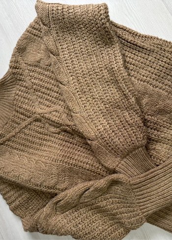 Bohem Tarz Boğazlı Örgü Kadın Kazak - Görsel 4