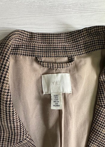 Kadın Kahverengi Kareli Ofis Ceket - Görsel 9