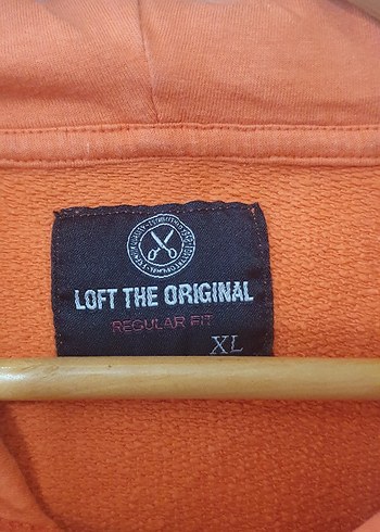 Turuncu Kapüşonlu Rahat Unisex Sweatshirt - Görsel 2