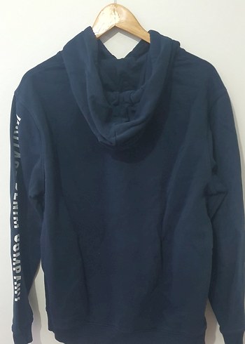 Lacivert Mustang Baskılı Kapüşonlu Sweatshirt - Görsel 3