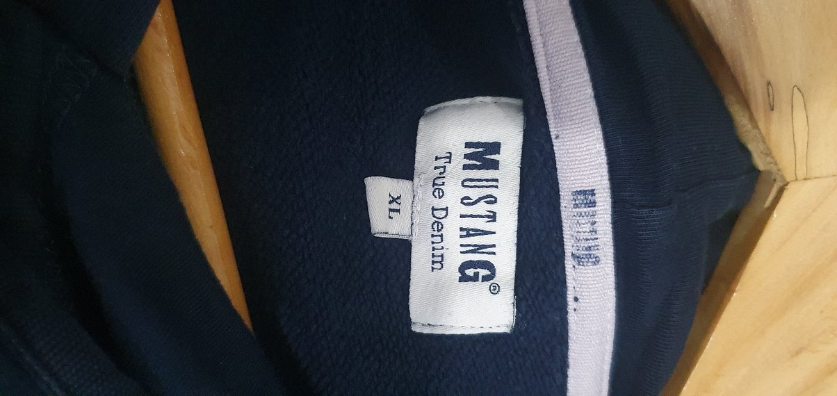 Lacivert Mustang Baskılı Kapüşonlu Sweatshirt - Görsel 4