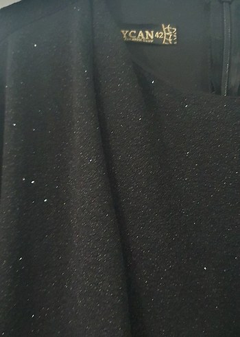 Siyah Simli Uzun Kollu Abiye Elbise - Görsel 6