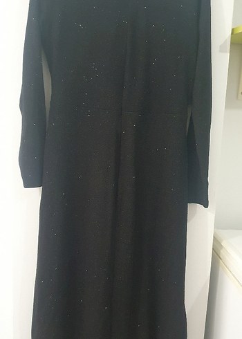 Siyah Simli Uzun Kollu Abiye Elbise - Görsel 4