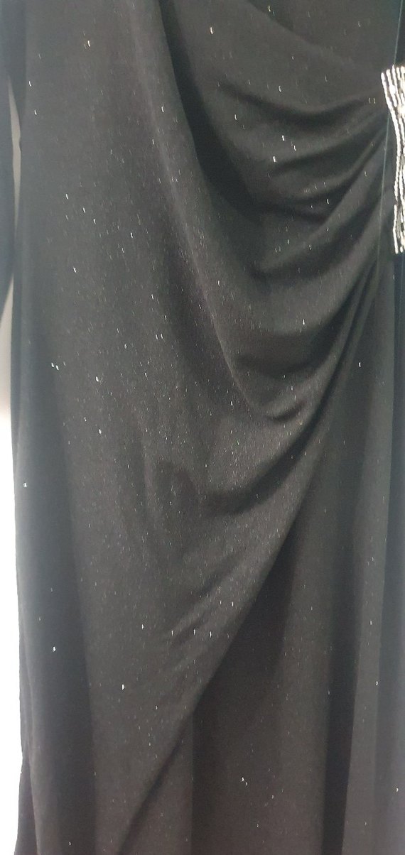 Siyah Simli Uzun Kollu Abiye Elbise - Görsel 5