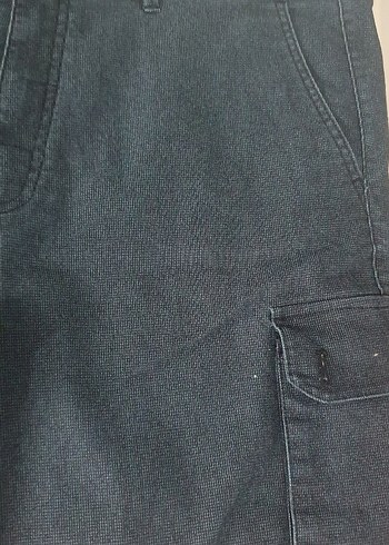 Kiğılı Lacivert Kemerli Pamuklu Erkek Şort - Görsel 3