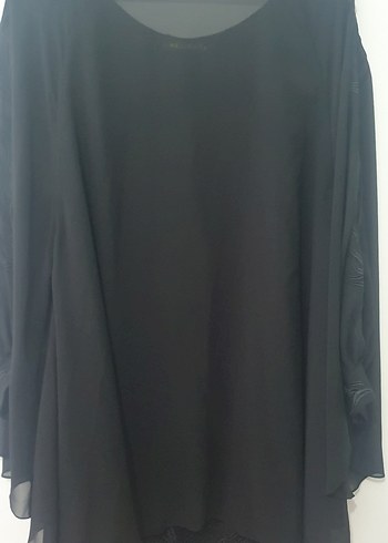 Siyah Midi Kadın Pelerinli Elbise Takımı - Görsel 9