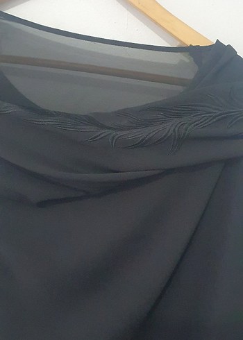 Siyah Midi Kadın Pelerinli Elbise Takımı - Görsel 10