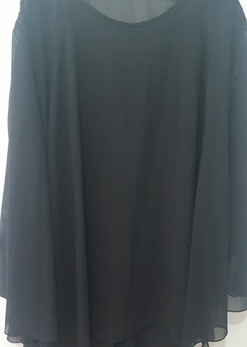 Siyah Midi Kadın Pelerinli Elbise Takımı - Görsel 7