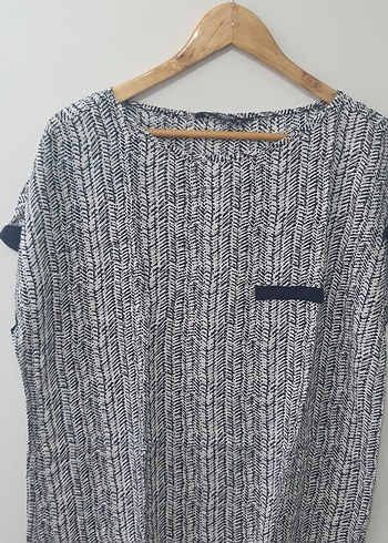 Gri Kadın Kısa Kollu Bluz - Görsel 6