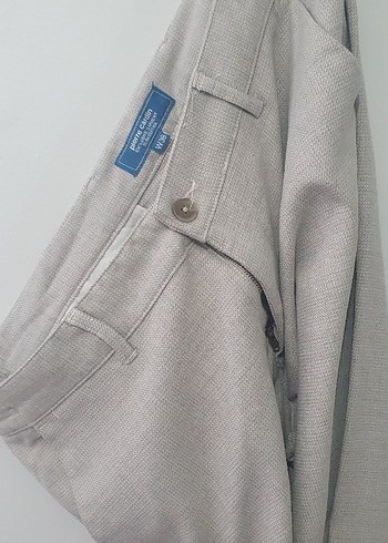 Gri Regular Fit Keten Erkek Pantolon - Görsel 4