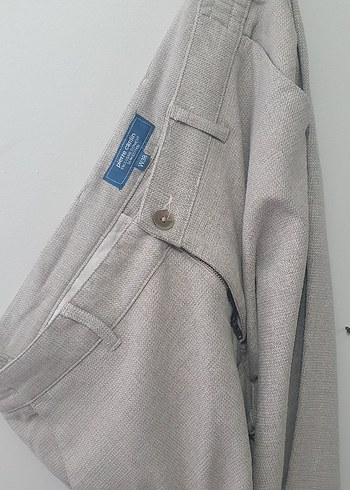 Gri Regular Fit Keten Erkek Pantolon - Görsel 3