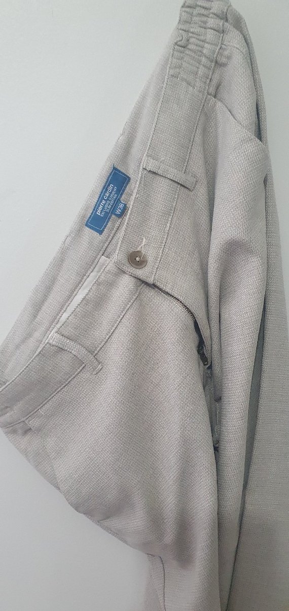 Gri Regular Fit Keten Erkek Pantolon - Görsel 4