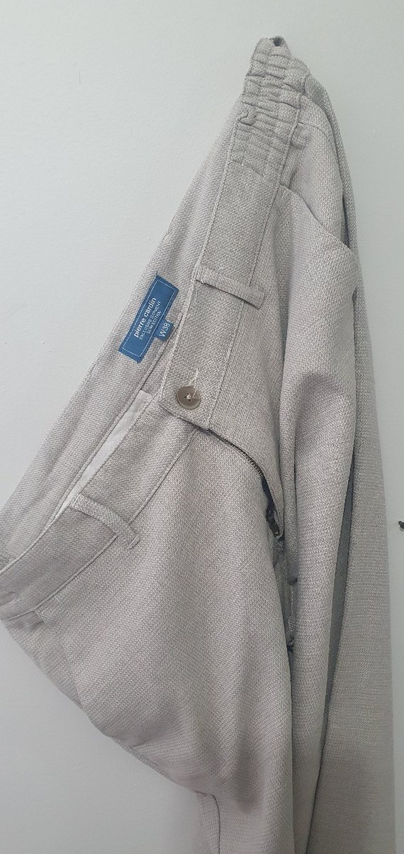 Gri Regular Fit Keten Erkek Pantolon - Görsel 3