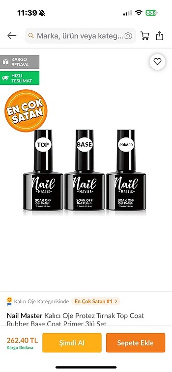 Kalici Oje Protez Tirnak Top Coat Ruhher Base Coat Primer 3lü Se
