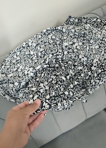 Armalife Gri Renkli Fırfırlı Mini Etek şortlu