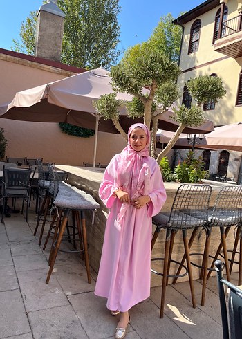 m Beden Tesettür Pembe elbise