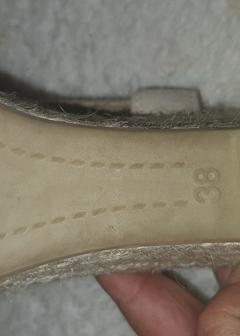 38 Beden ten rengi Renk Bej Süet Kadın Dolgu Topuklu Sandalet