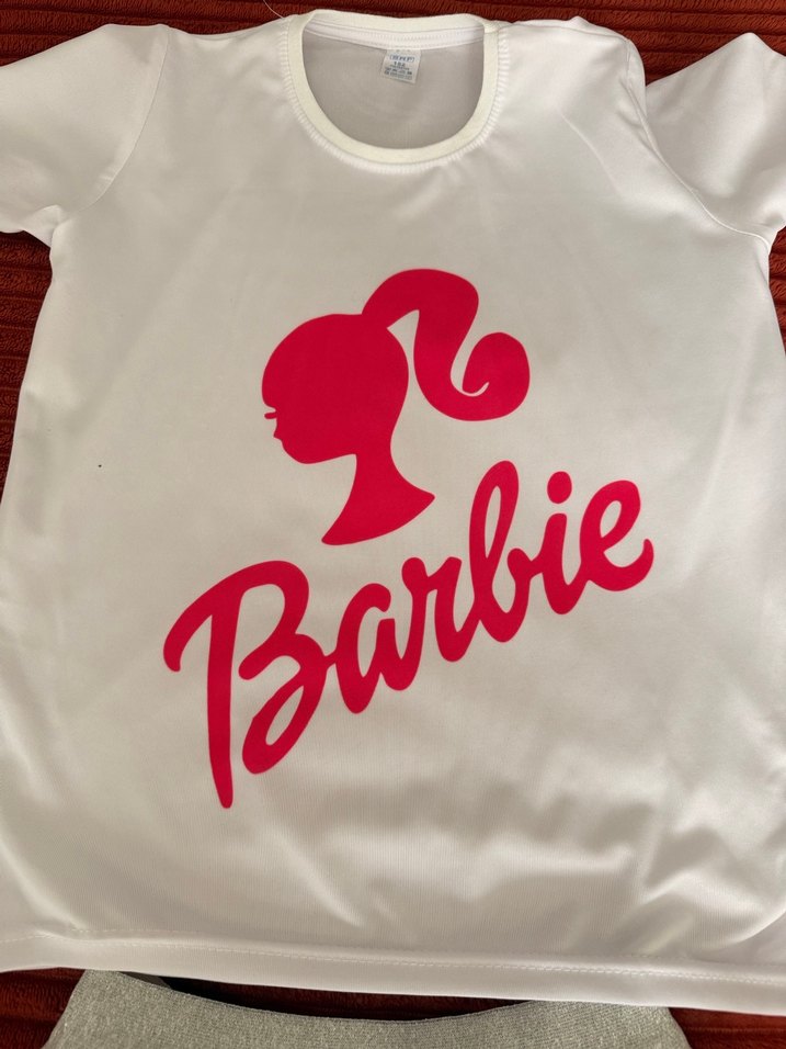 Pembe tütü etek ve barbie baskılı tsört - Görsel 5