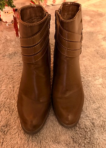 Kahverengi Tokalı Kadın Biker Botu - Görsel 7