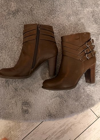 Kahverengi Tokalı Kadın Biker Botu - Görsel 6