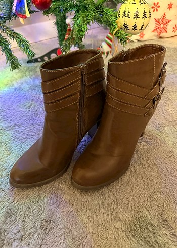 Kahverengi Tokalı Kadın Biker Botu - Görsel 3