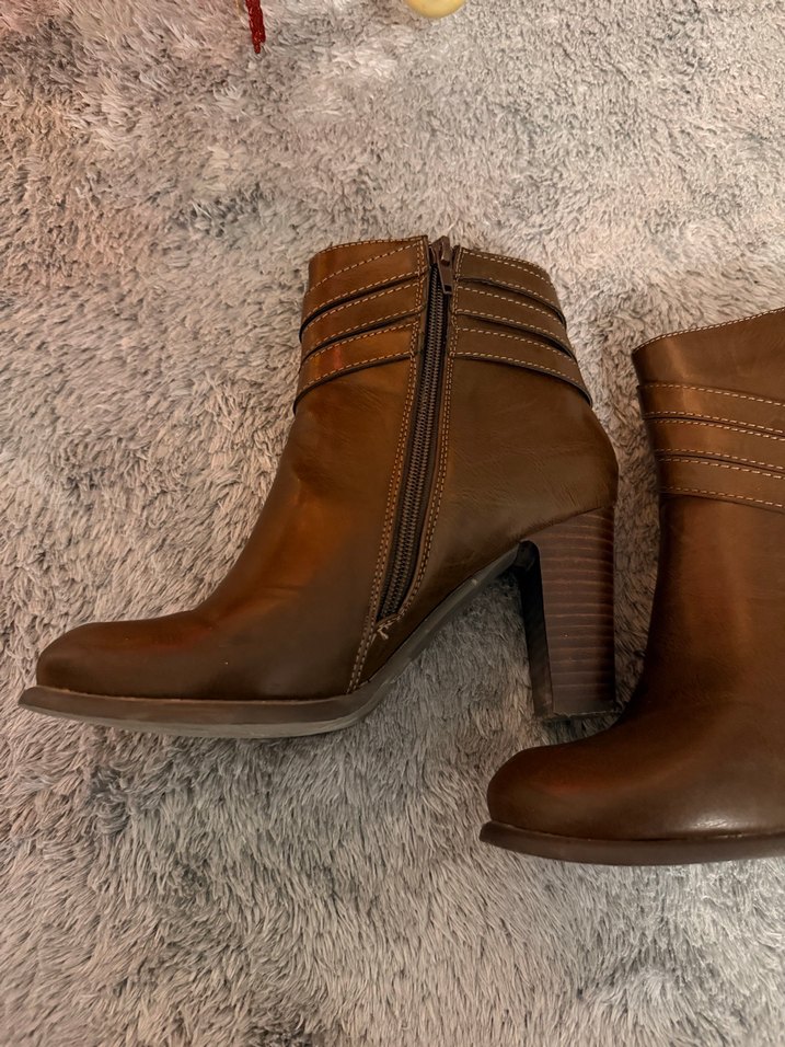 Kahverengi Tokalı Kadın Biker Botu - Görsel 5