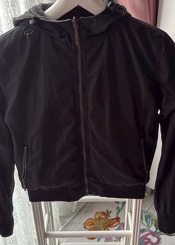 Gri Kadın Peluş Çift taraflı Midi Ceket Mont - Görsel 5