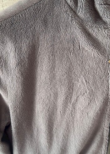 Gri Kadın Peluş Çift taraflı Midi Ceket Mont - Görsel 2