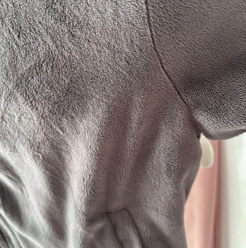 Gri Kadın Peluş Çift taraflı Midi Ceket Mont - Görsel 4