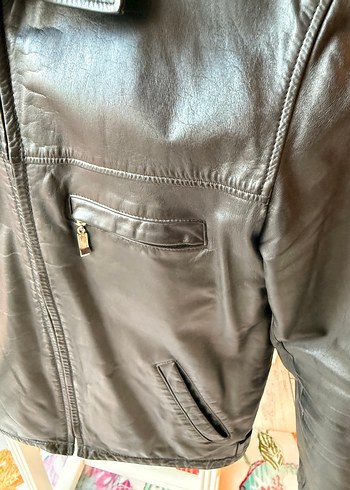 Siyah Deri Erkek Ceket - Görsel 6