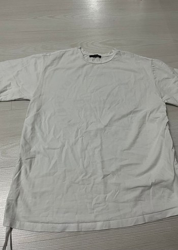 Kadın Arkası Baskılı Yandan Büzgülü Oversize Tişört