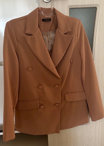 Sütlü Kahverengi Kadın Blazer Ceket