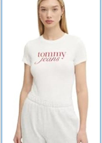 Tommy Jeans Beyaz Baskılı Kadın Tişört