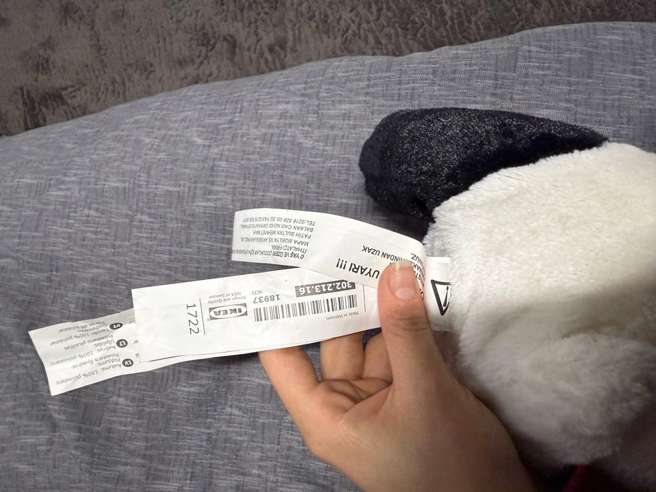 Siyah Beyaz Peluş Panda Oyuncak ikea - Görsel 3