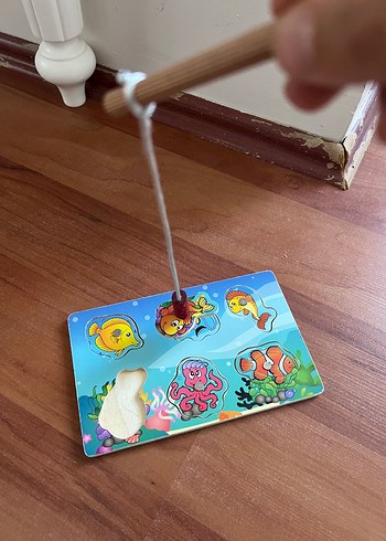 Beden Renkli Ahşap Balık Tutma Oyuncağı